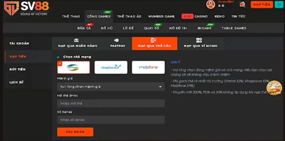 Khuyến mãi nạp tiền cuối tuần 15%